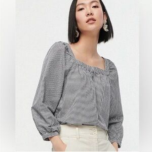 J.Crew Black and white Gingham Penny Top - size XXS